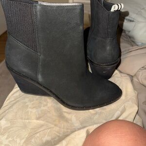 Dr Scholls Collection- “Mania” Women's Black Wedge Ankle Boots